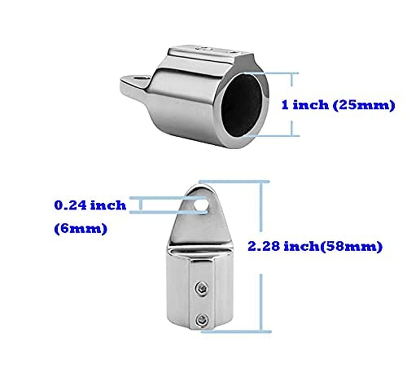 Boat Top Hardware Bimini Top Hardware 7/8 inch and 1 Inch Eye End Cap Fitting…
