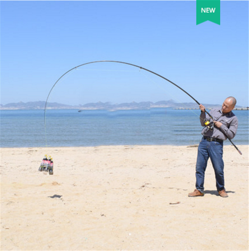 Telescopic Carbon 4 section Surf Rod Beach Bass Casting Fishing Rod CW:100-150g