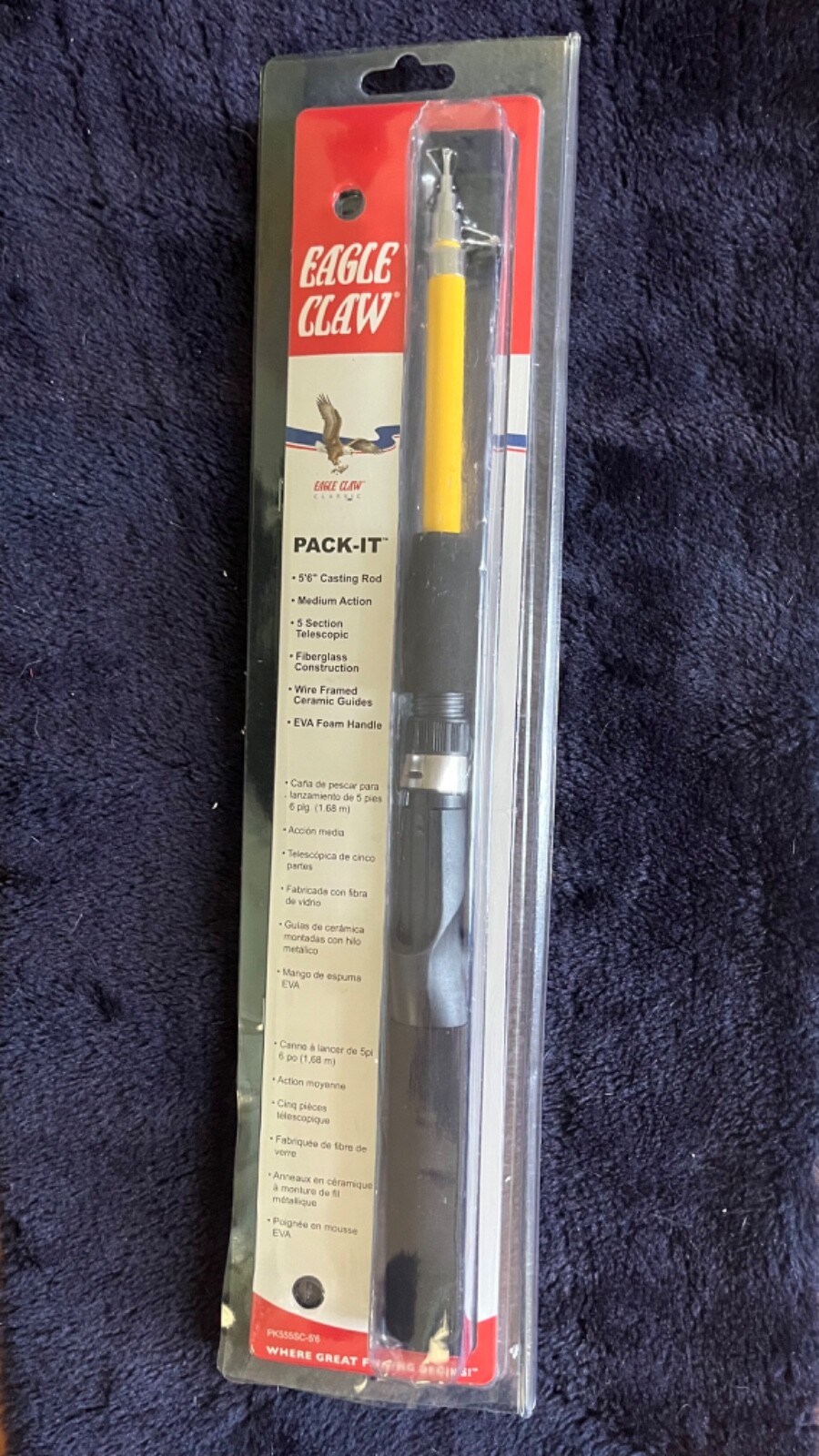 Eagle Claw Pack-It 5’6″ Telescopic Spinning Fishing Rod – New In Box