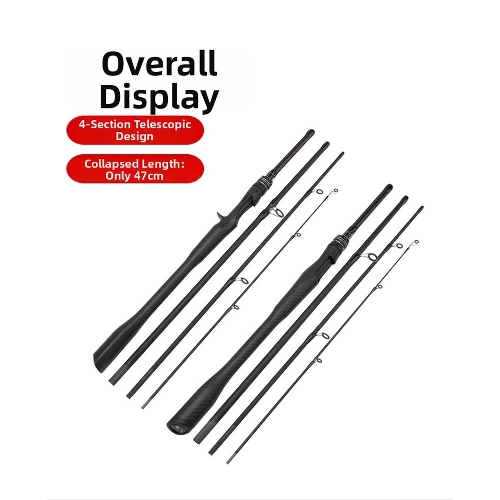 4 Piece Telescopic Carbon Fiber Fishing Rod with Triangular Grip Design