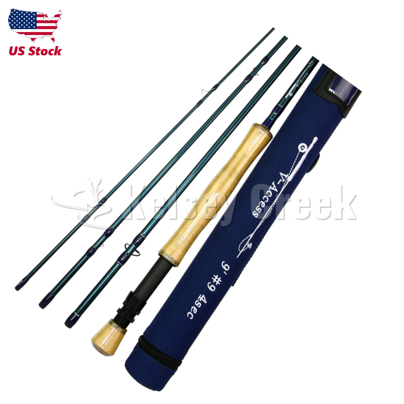 Maxcatch V-Access Fly Rod, 9′, 3-10wt, Fast Action, Graphite, Rod Tube