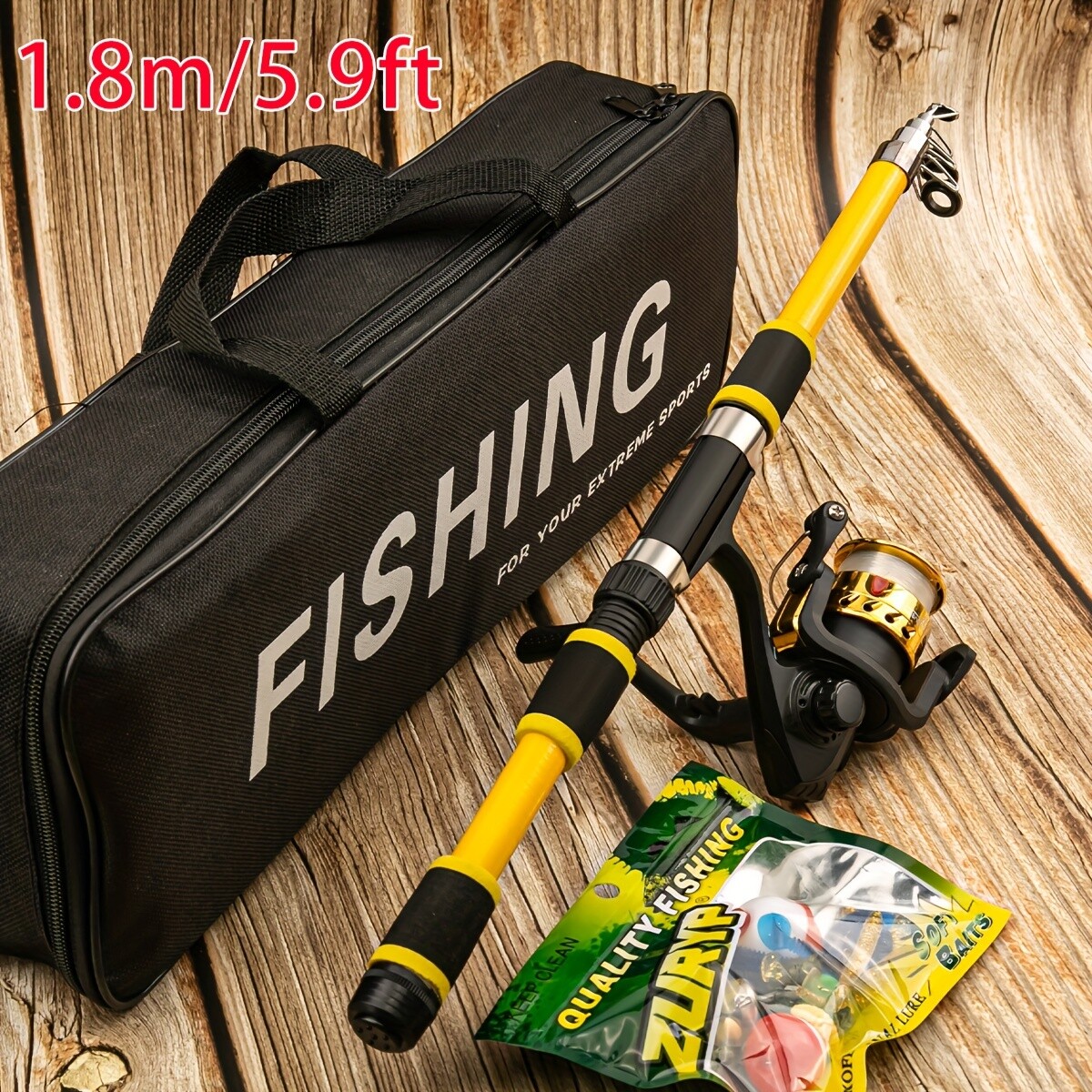 Fishing Kit: Glass Steel Rod, Right-Handed Reel for All Locations