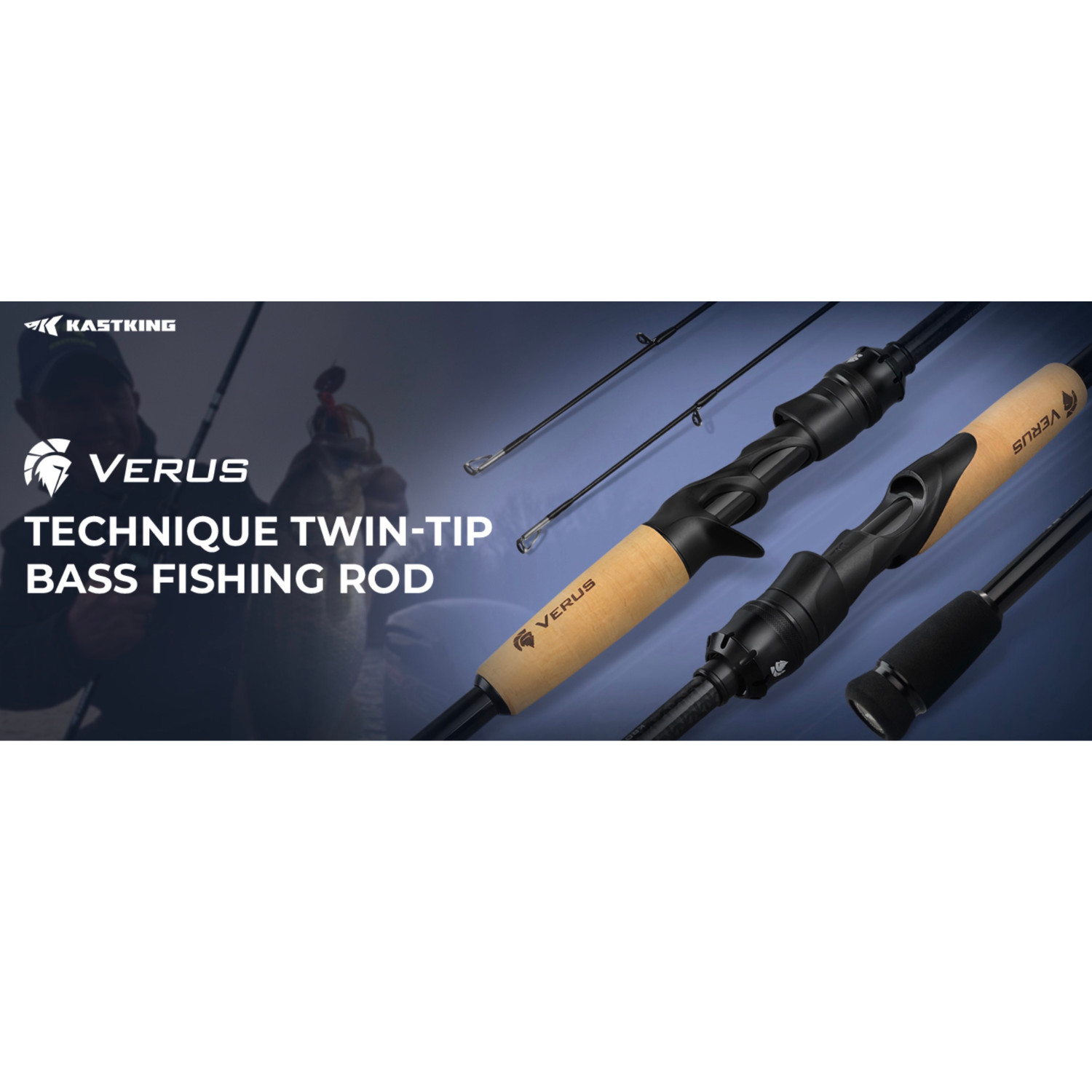 KastKing Verus 7ft Medium Fast Casting Rod Twin Tip IM6 Bass Fishing EVA