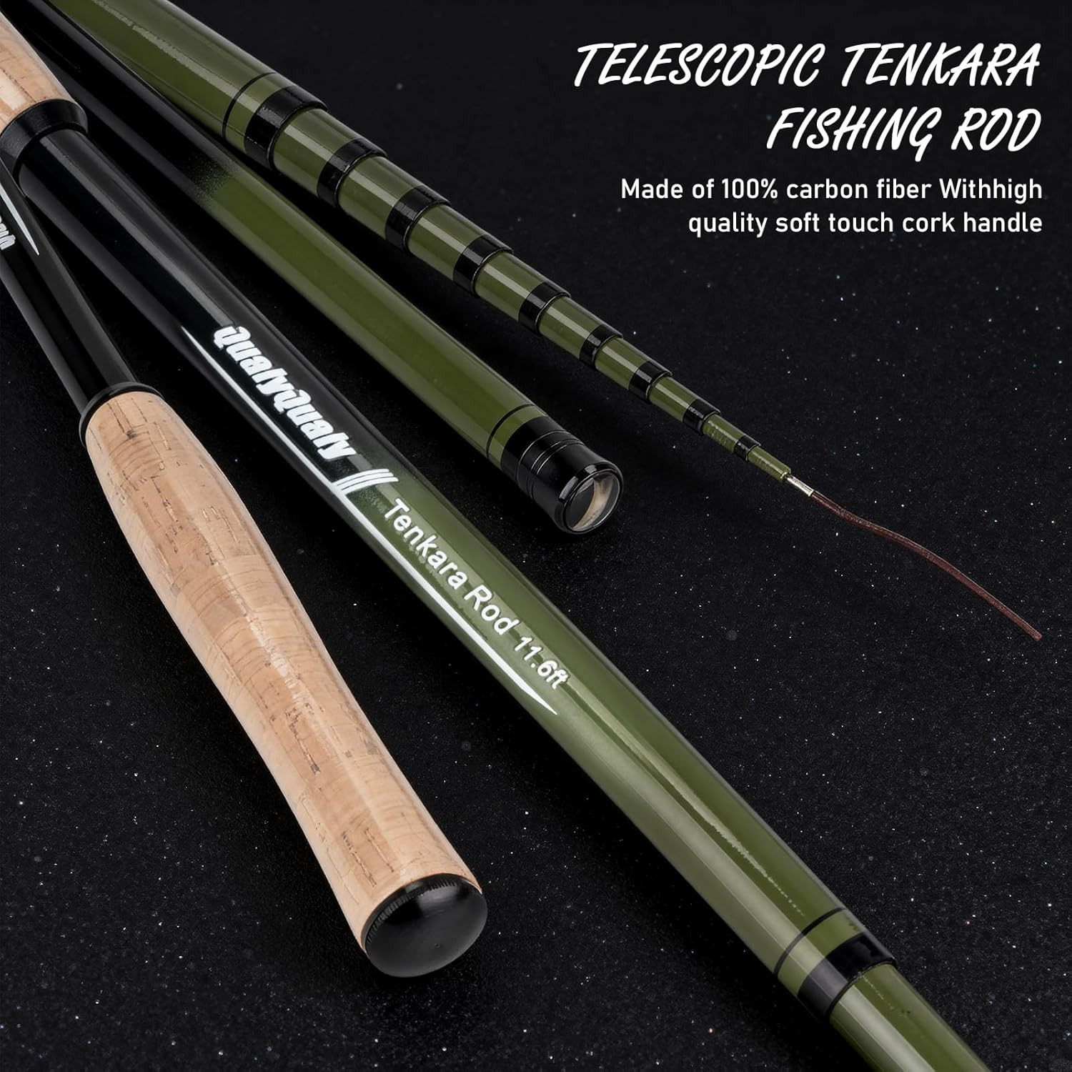 Tenkara Fly Rod Combo Beginner Kit, Tenkara Fishing Rod in 10.6Ft/11.6Ft 24T Fly