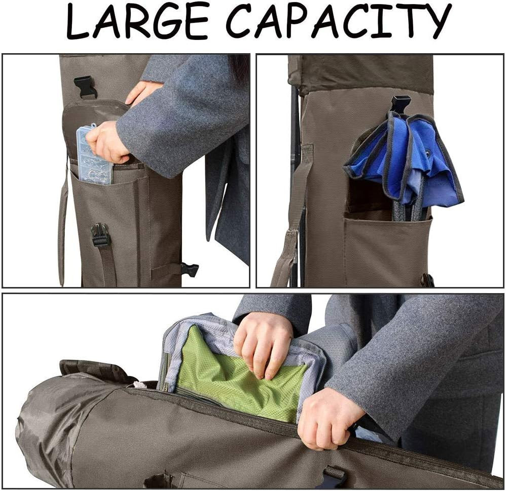 Durable Canvas Fishing Rod & Reel Organizer Bag Travel Carry Case Bag- Holds 5 P