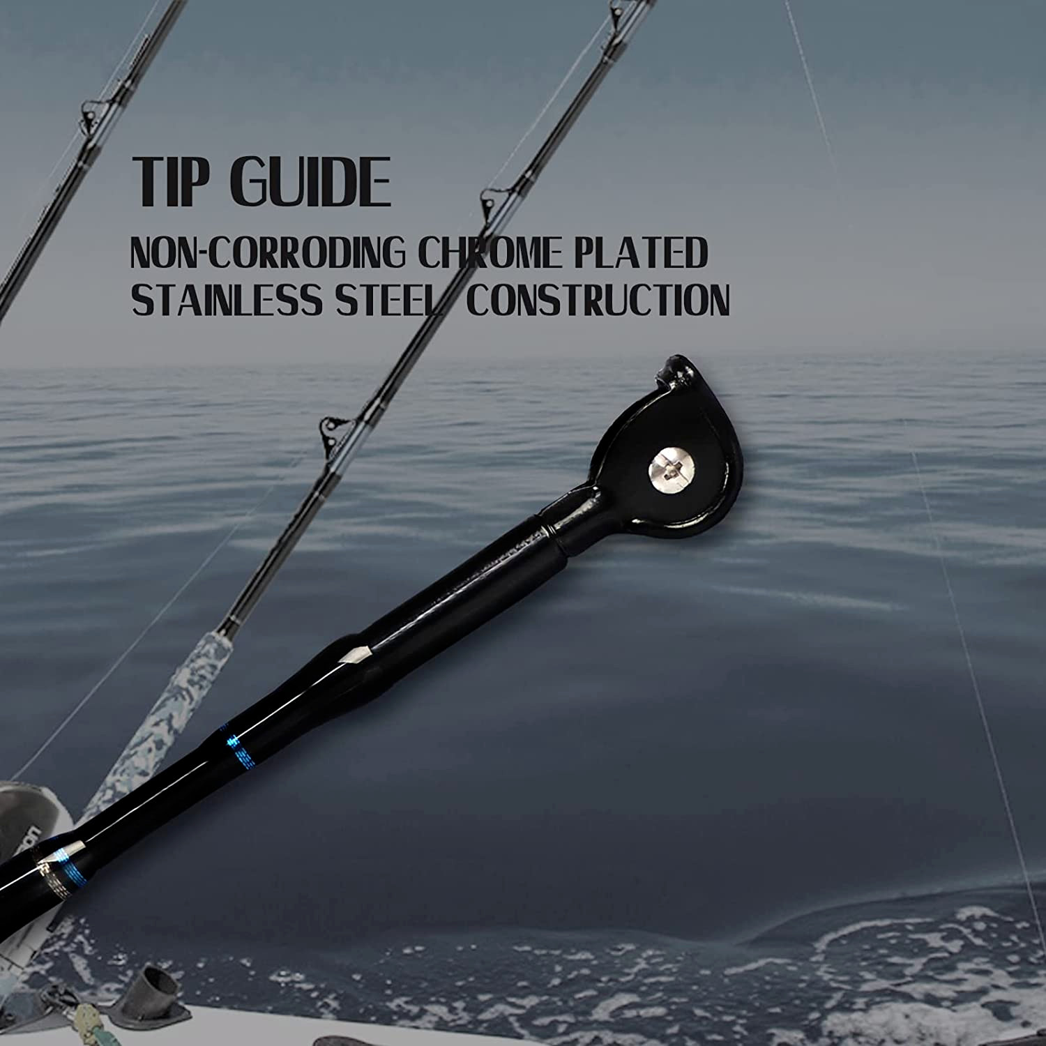 1 Piece Trolling Rod Saltwater Offshore Heavy Roller Big Game Boat Fishing Pole