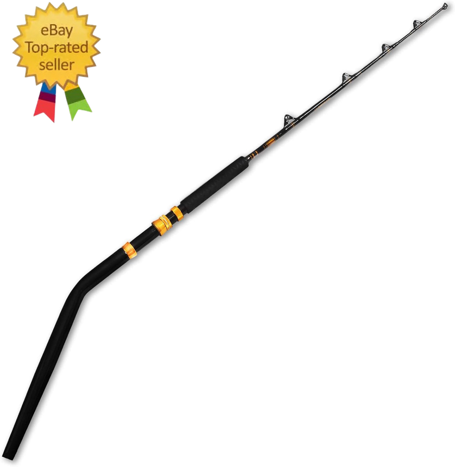 Bent Butt Fishing Rod 2-Piece Saltwater Offshore Trolling Rod Big Game Roller Ro