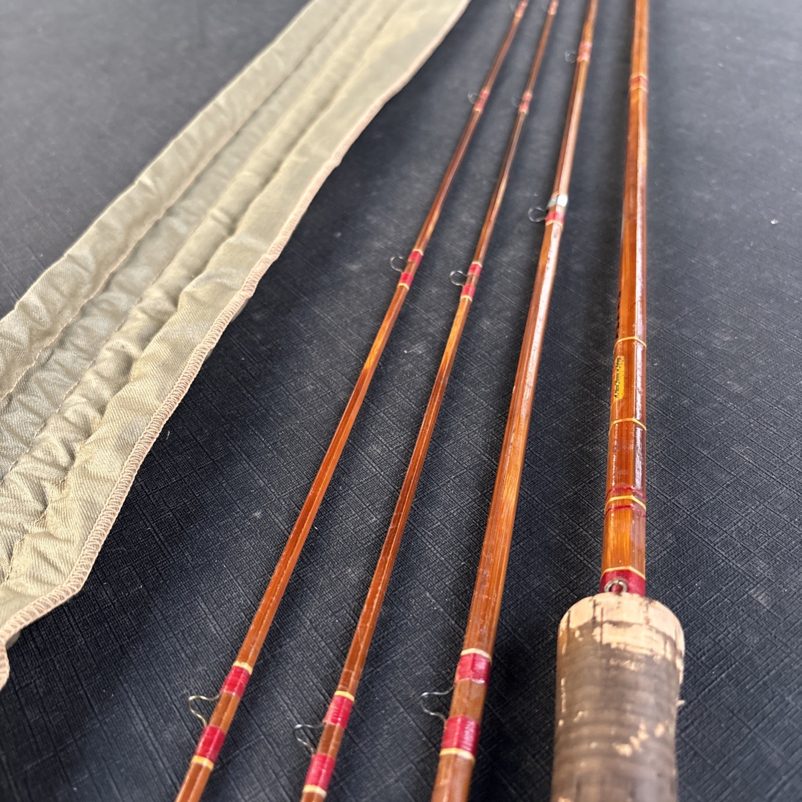 Vintage South Bend 346 Bamboo Fly Rod 8 1/2’ HDH or D W/ Sock