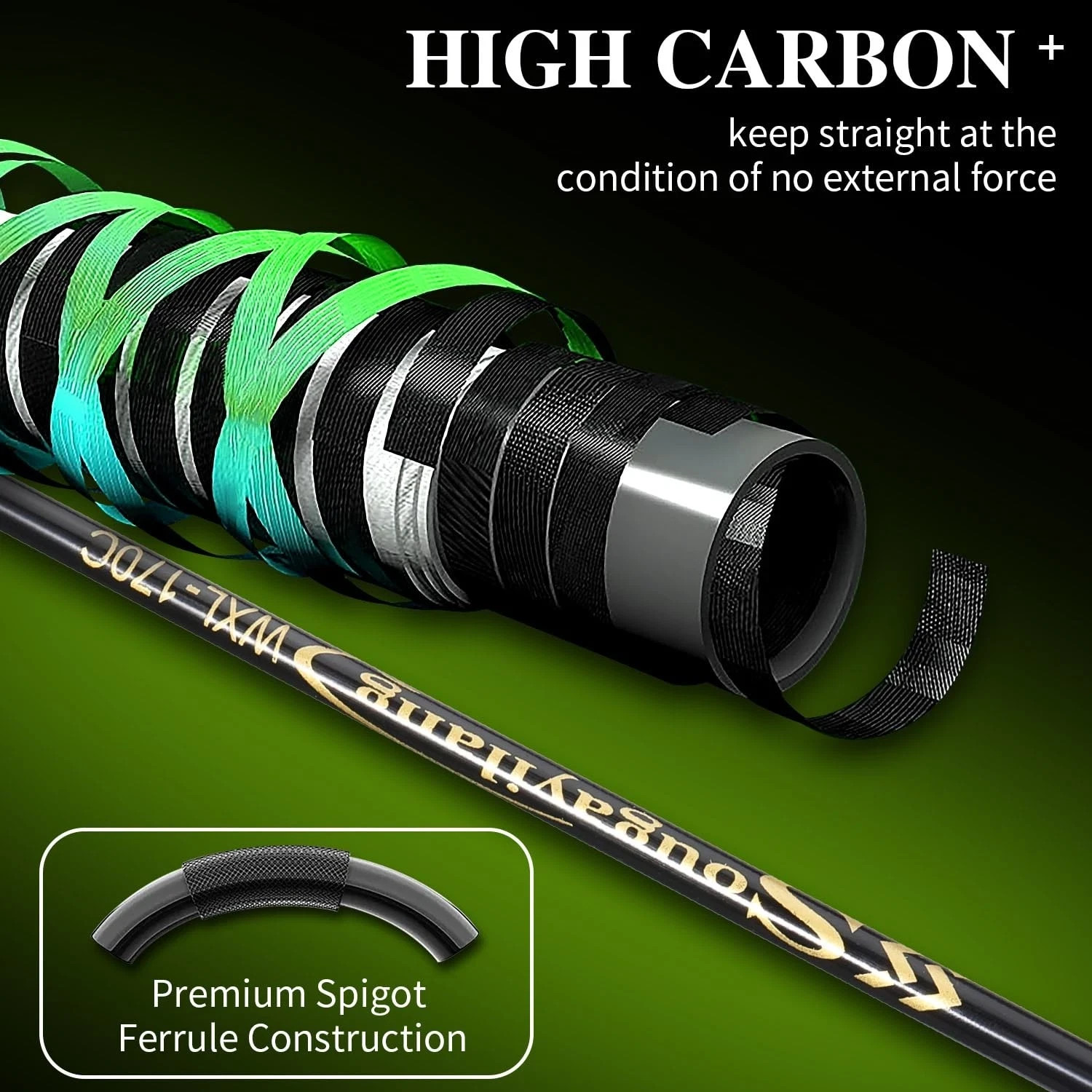Slow Pitch Jigging Rod, 40 Ton Carbon 1.7m/5.6ft, 1.7m/5.6ft