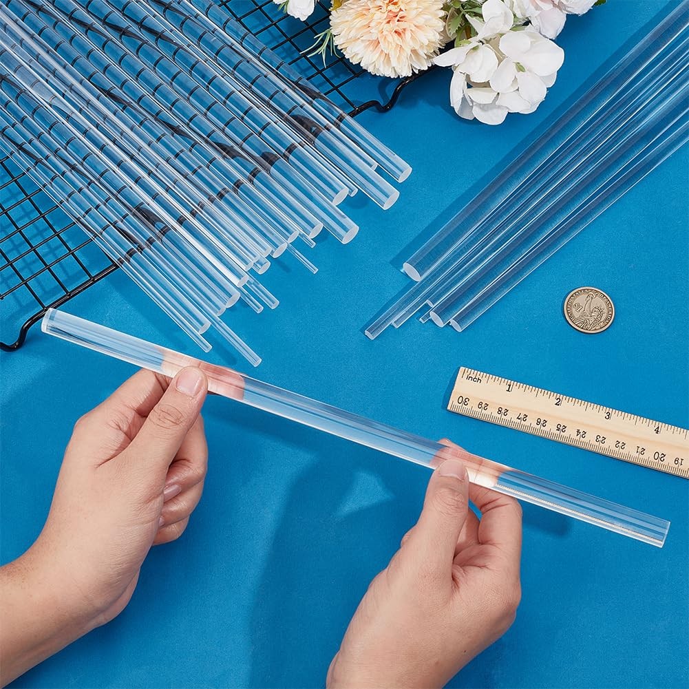 35Pcs 7 Sizes Clear Acrylic Dowel Rods Assortment Kit Diameter 3/4/5/6/8/9.5/…