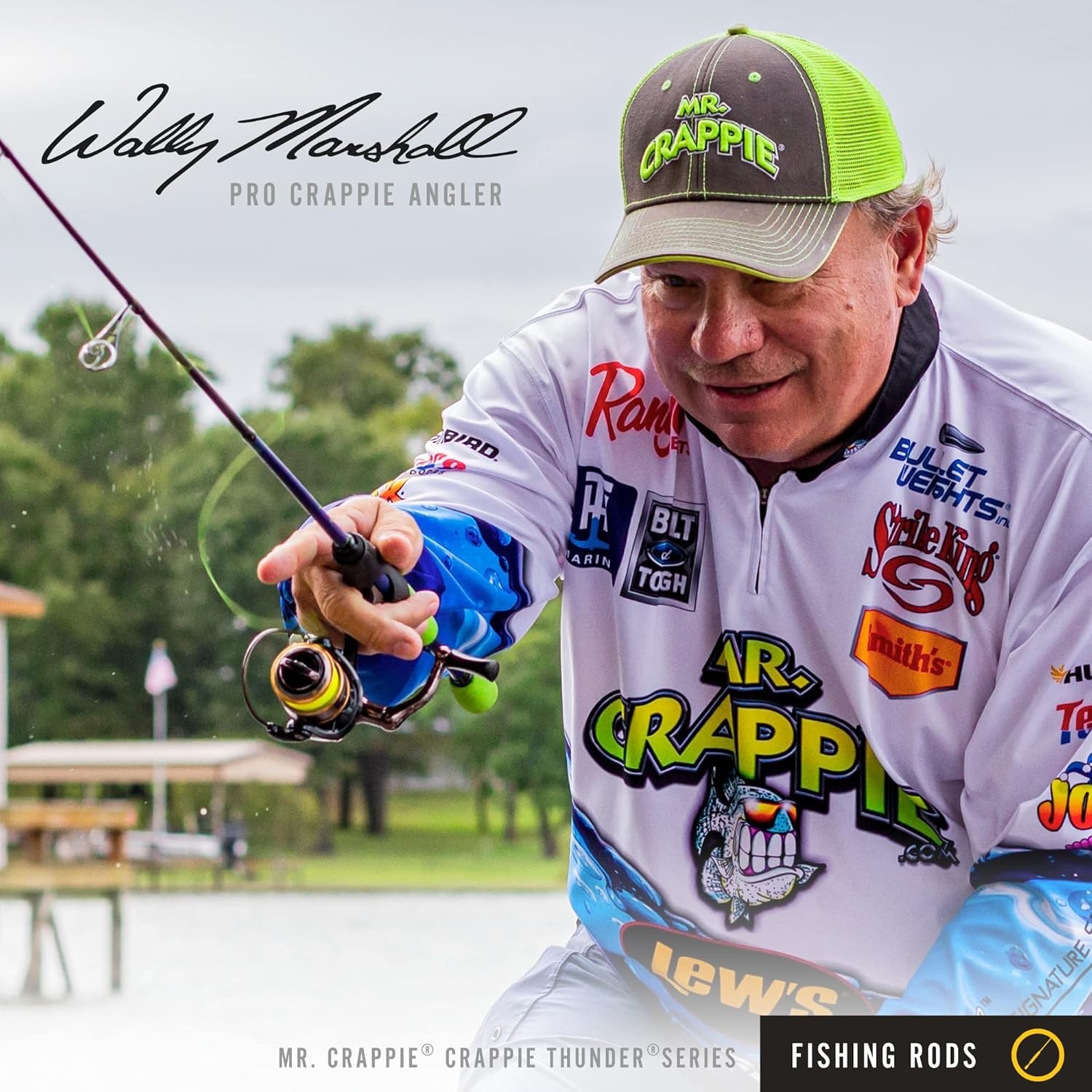 Crappie Thunder Spinning Fishing Rod, Light Power, Fast Action, 2-Piece Grap…