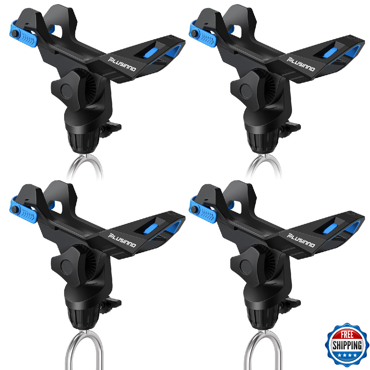 PLUSINNO 1/2/4 Pack Fishing Rod Holder for Ground, Upgraded Rod Holders for Bank