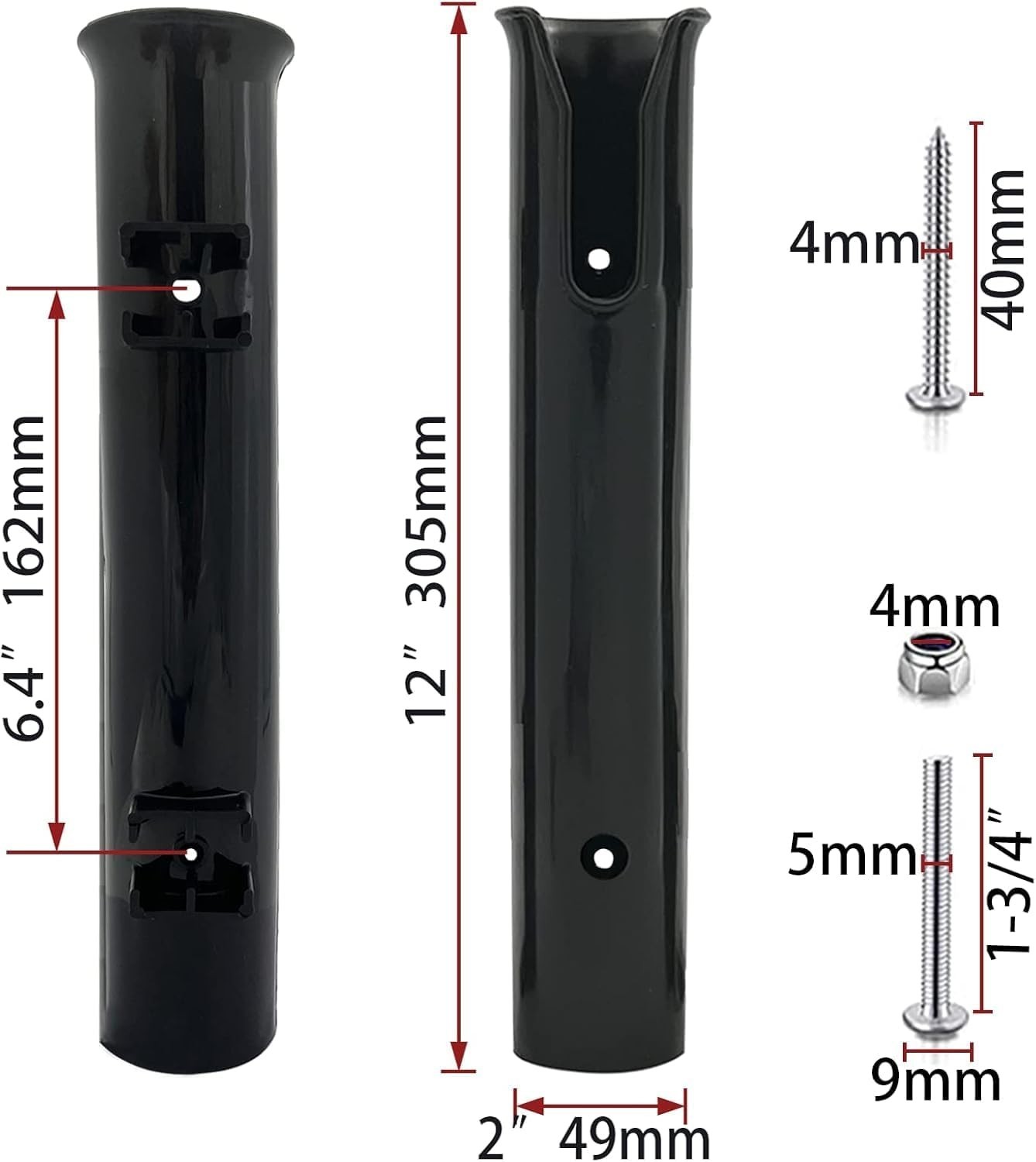 Fishing Rod Holder Stainless Steel Rail Mount Marine Boat Truck Kayak Crate Tube