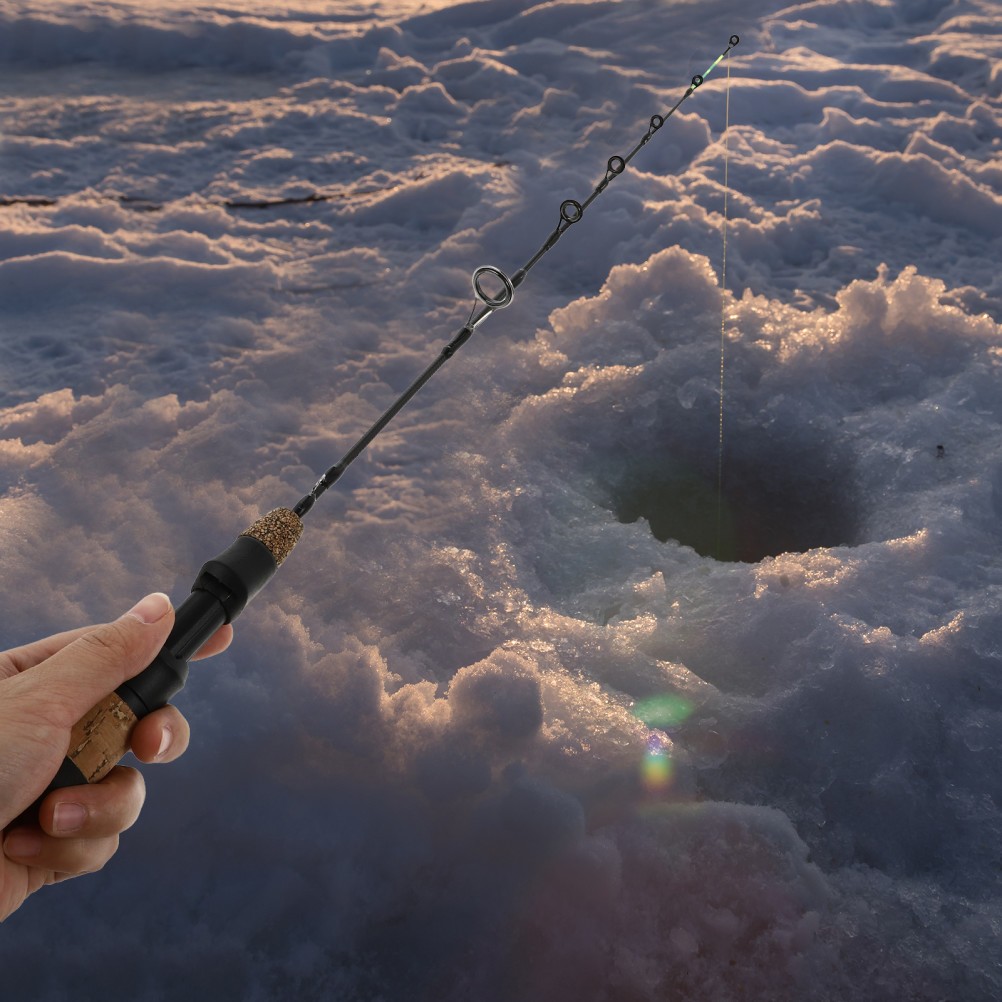 1Pc Double Fishing Rod Ice Fishing Rod for Winter Outdoor Prawn Rod