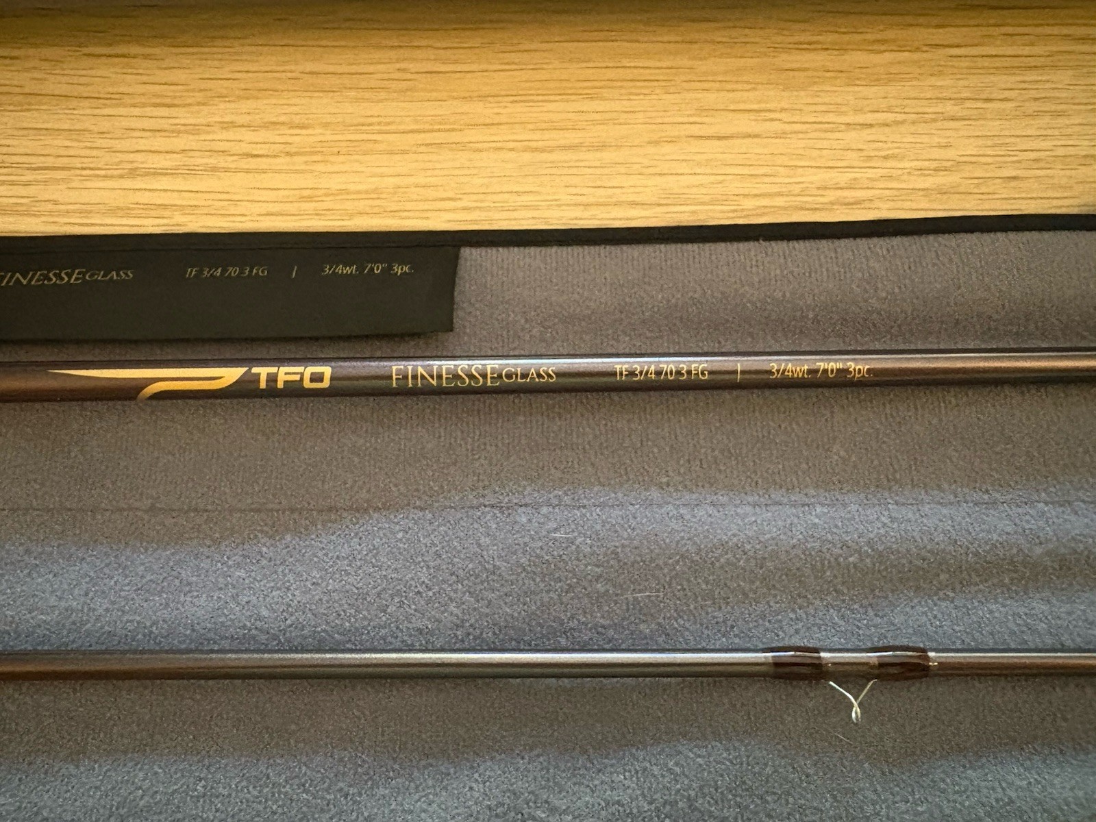 TFO Finesse Glass 7ft 3/4WT 3pc Moderate Fiberglass Fly Rod w/ Tube Sock