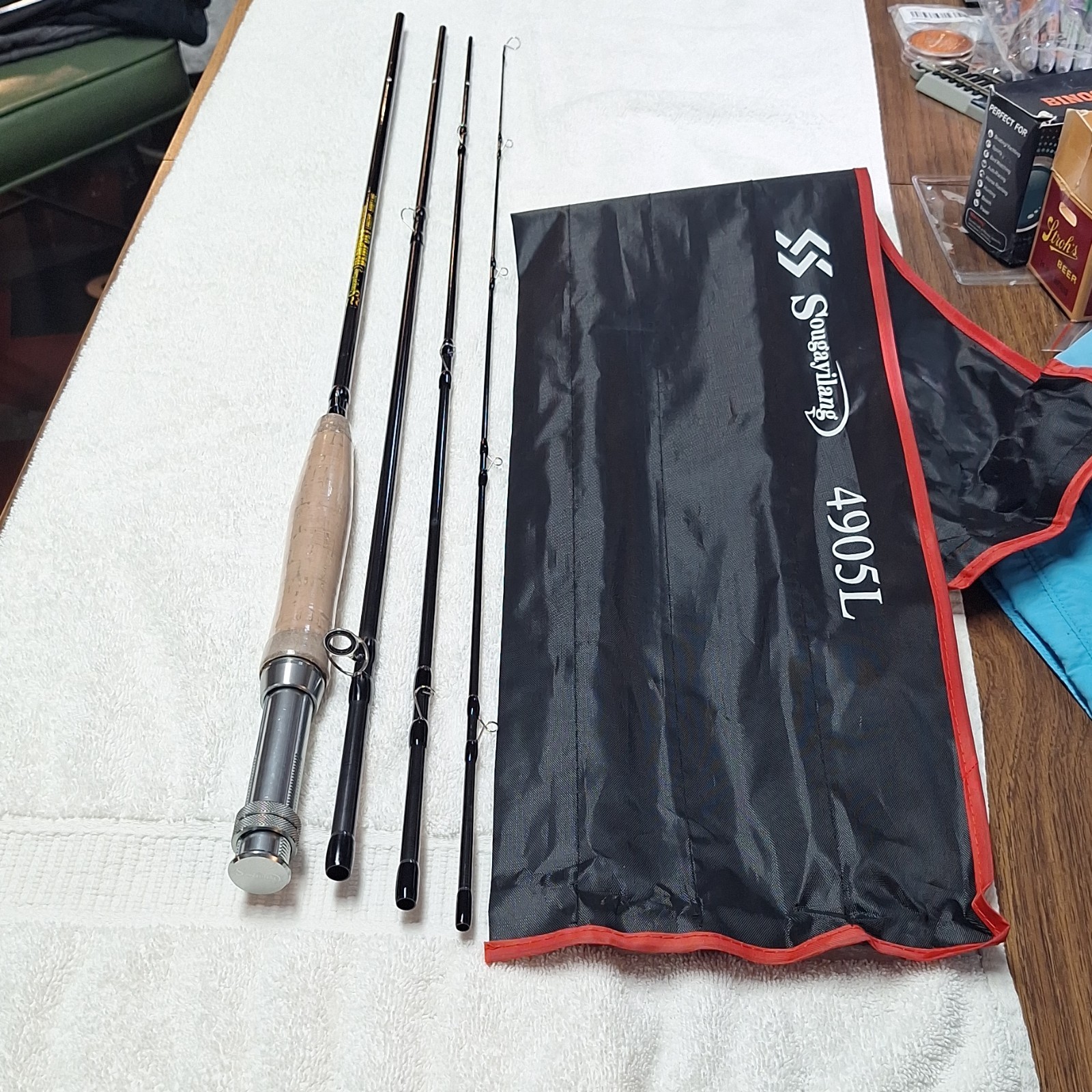Sougayilang 4905L 9 ft 5/6 wt 4 pc Premium Carbon Fiber Fly Rod Cork with Bag
