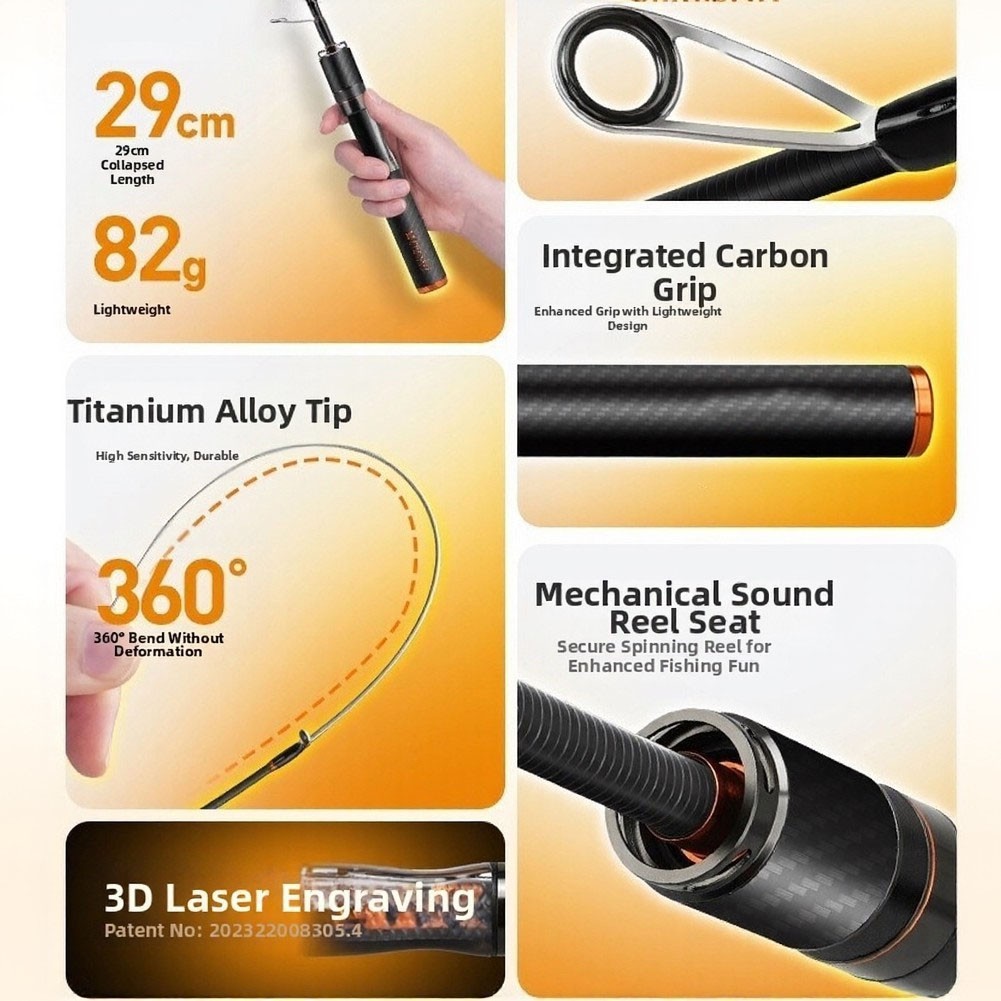 Telescopic Lure Fishing Rod UL Light 1.5m 1.68m Carbon Fiber 86.6g to 91g