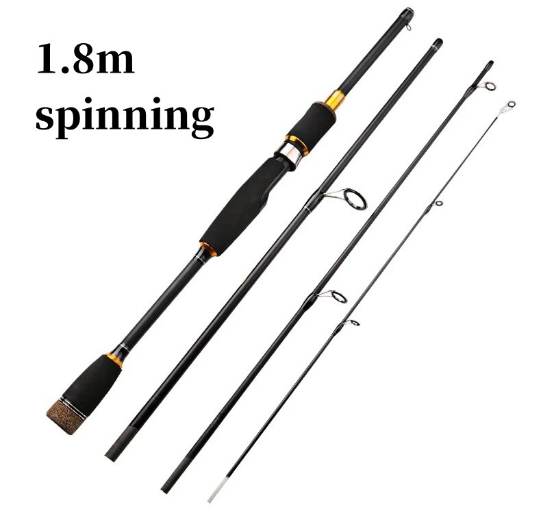 Fishing Rod Casting Spinning Travel Carbon Fiber Pole 4/5 Sections Fishing Rod