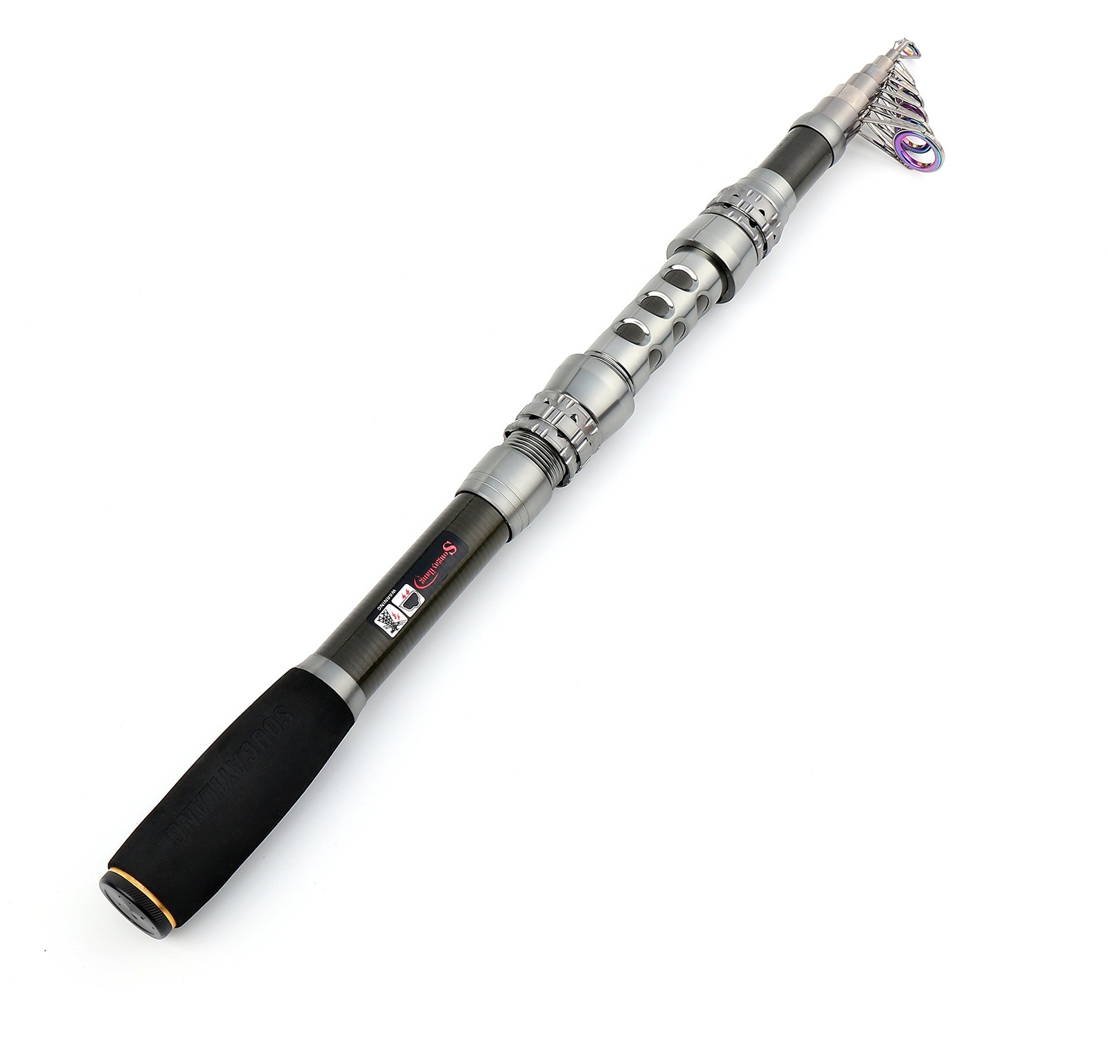 2.4M 7.87FT Telescopic Fishing Rod Durable Carbon Fiber Saltwater Boat Fishing