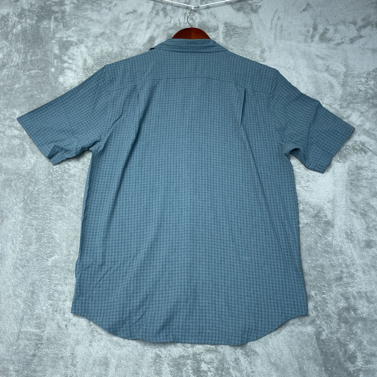 Orvis Men’s S Short Sleeve Check Button Up Shirt Blue Outdoor F1042