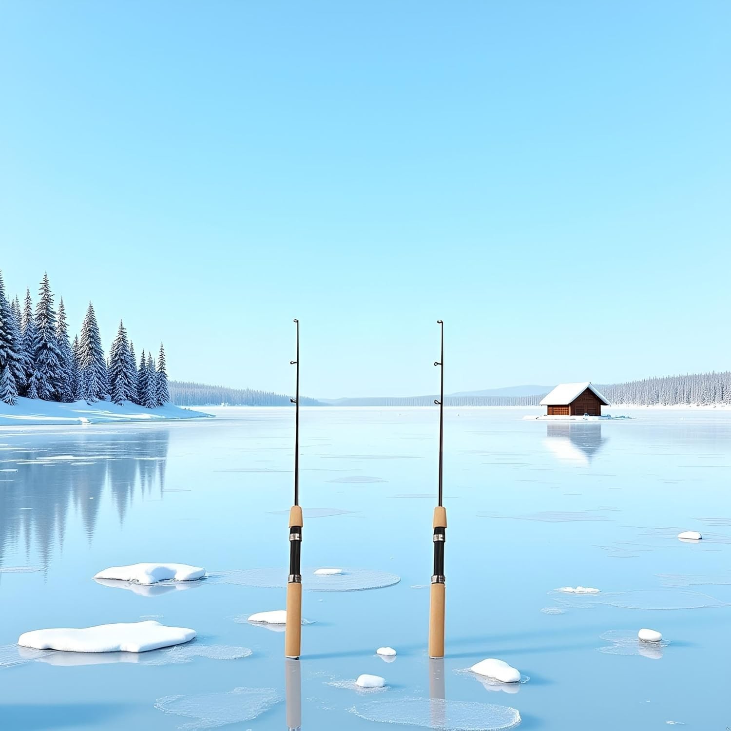 2Pcs LCE Fishing Rod, Fishing Rods Ice Fishing Rods Pen Pole Lures Fishing Ta…