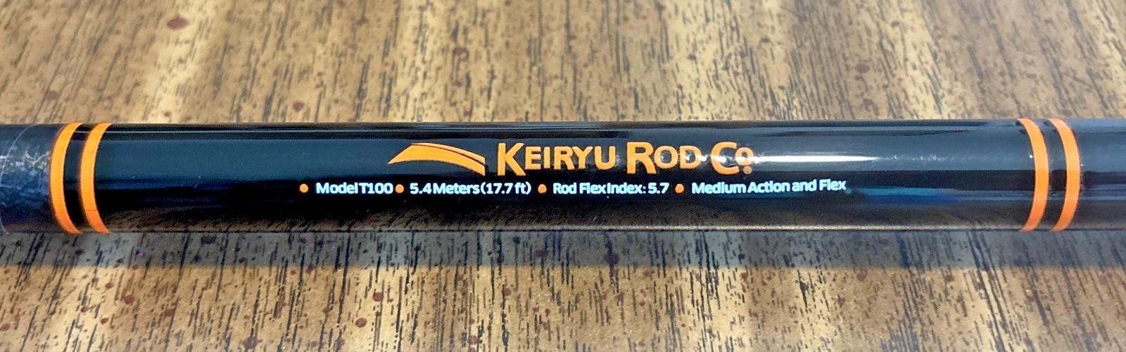 Keiryu Rod Co T100 Tenkara Fixed Line Fly Fishing Rod 5.4m 17.7ft Tube Extra Tip