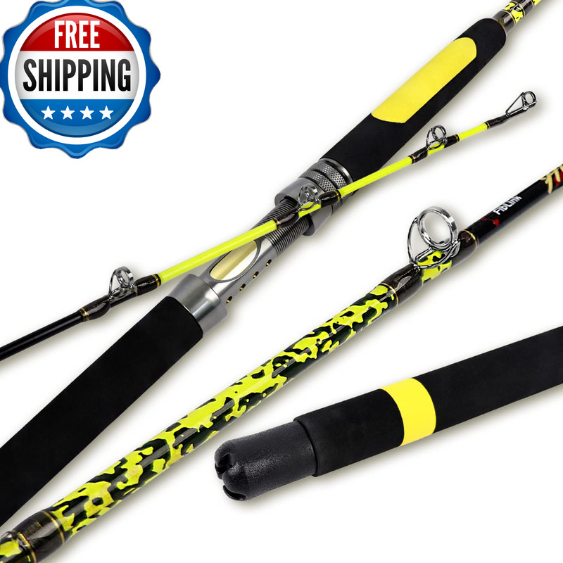 Fiblink Catfish Fishing Rod 1 Piece/2 Piece Cat Catfish Rod Portable Travel