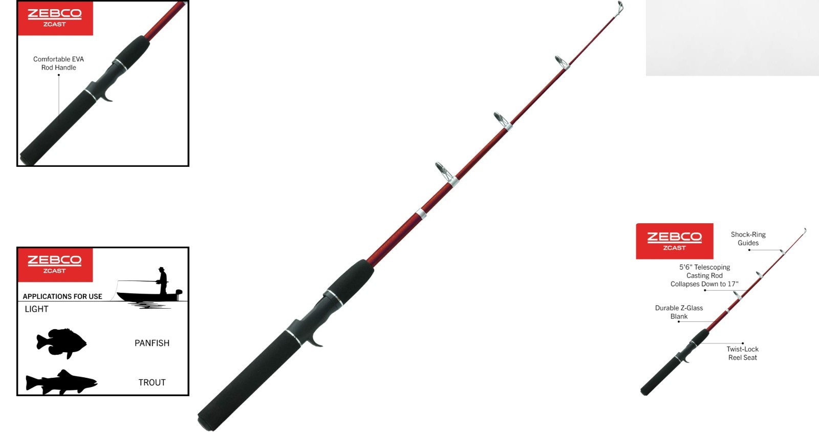 Z-Cast Telescopic Fishing Rod 5’6″ for Trout – Lightweight & Comfortable Design