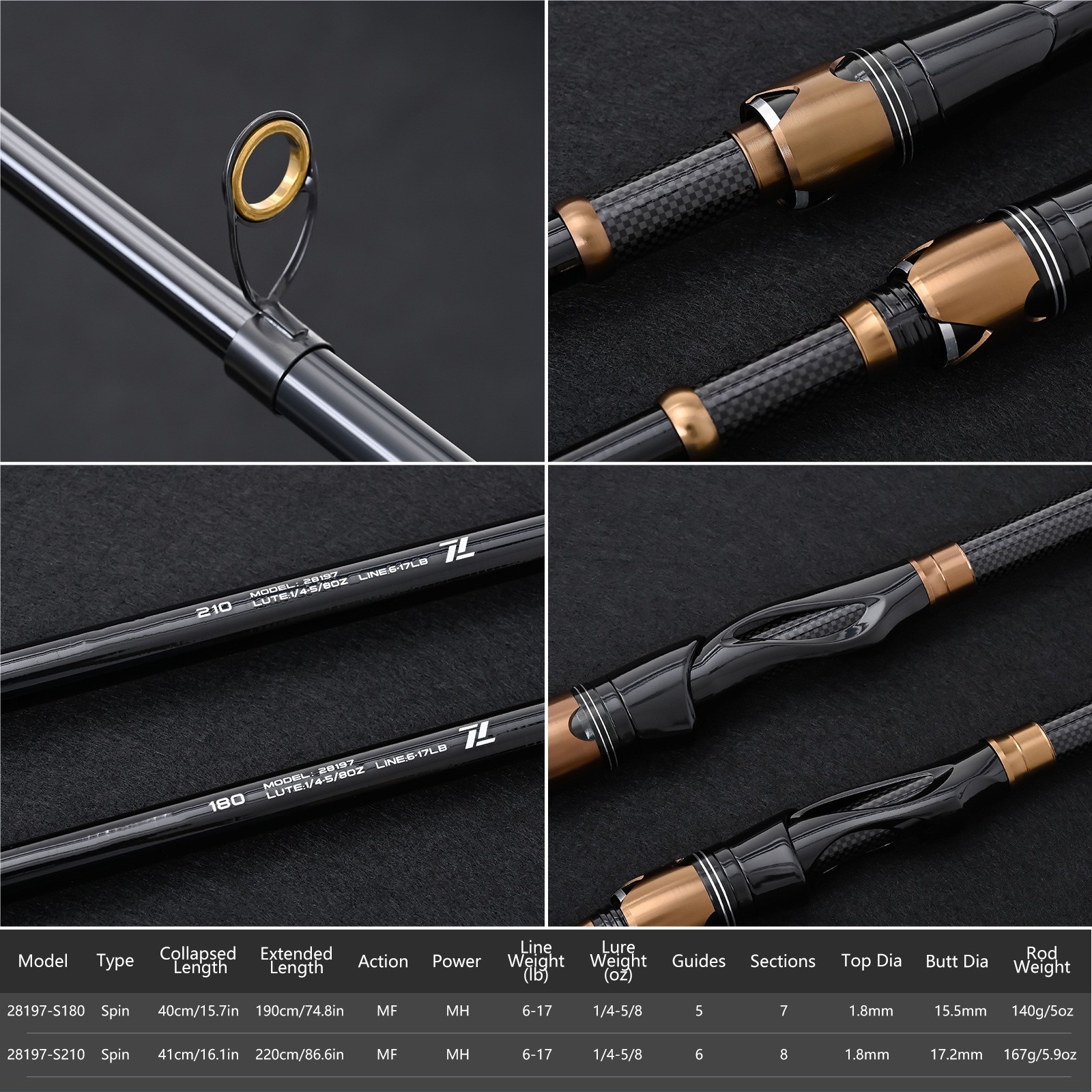 Carbon Fiber Rod Portable Fishing Rod Lightweight Design For Easy Transport