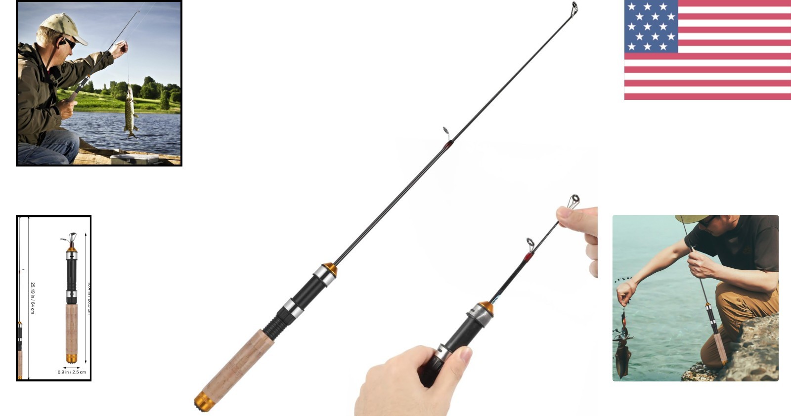 Mini Telescopic Ice Fishing Rod for Youth – Lightweight & Compact Adventure Tool