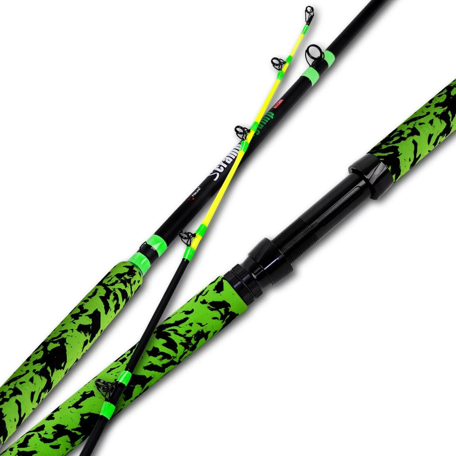 Catfish Fishing Rods 7’6″/8’6″/10’Green Catfish Rod 1 Piece/2 Piece Portable Tra