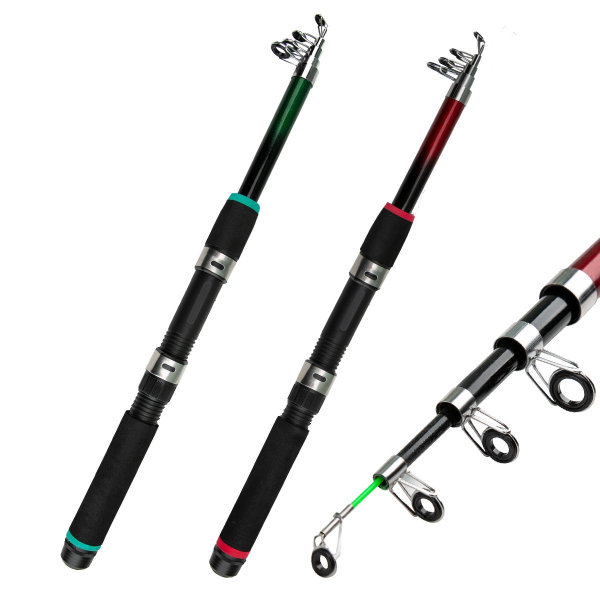 Portable Fiberglass Fishing Rod Telescopic Design 1.8-3.0m Saltwater Rod