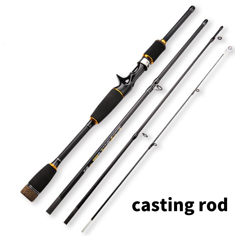 1.8M 2.1M Travel Fishing Rod Carbon Fiber Spinning Casting Lure Pole Fast Rods