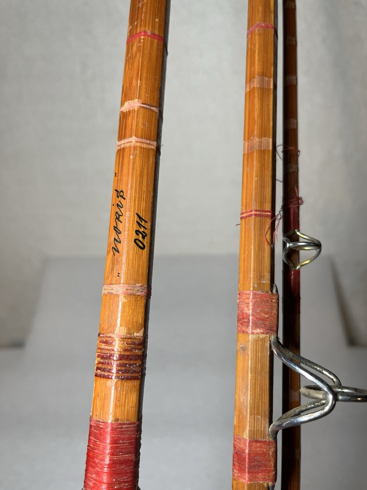 Vintage Noris Original 0211 Wood Fishing Pole 3 Sections 5’ Each Total 14’ 7”