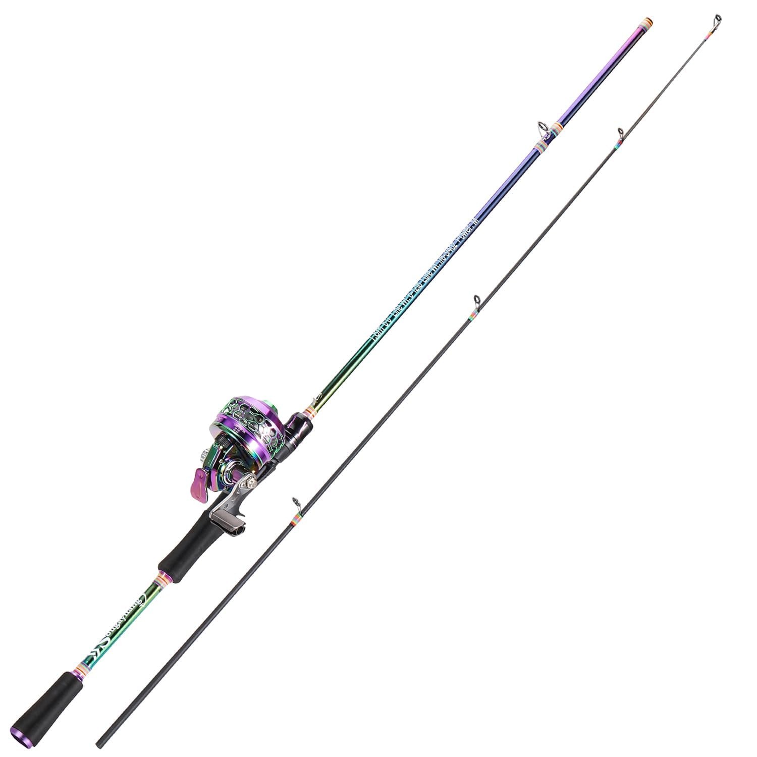 Sougayilang 6.9ft 2-PC Portable Light Fishing Rod & Reel Combo Spincast