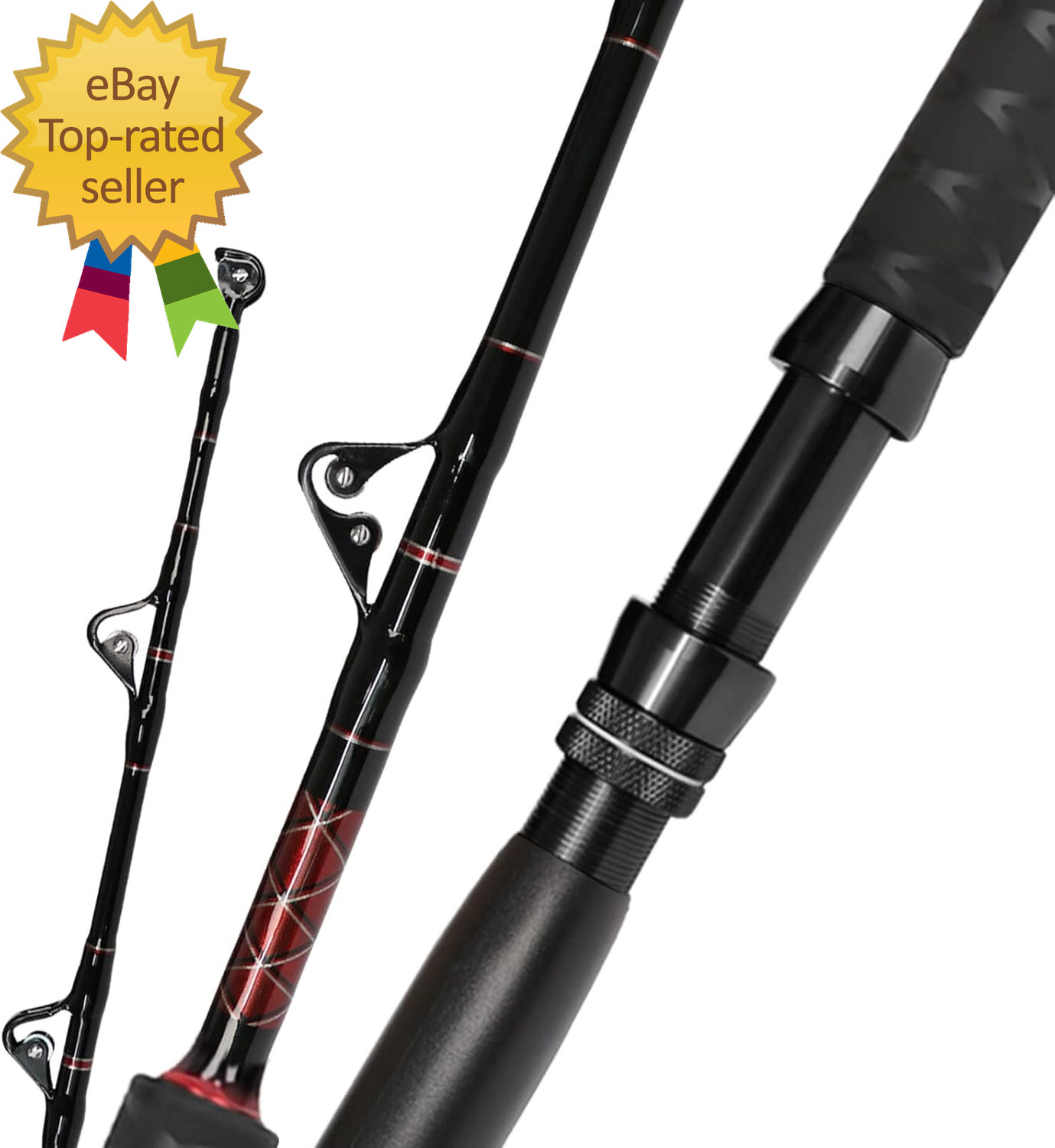Saltwater Fishing Trolling Rod 1 Piece Heavy Duty Roller Rod Big Game