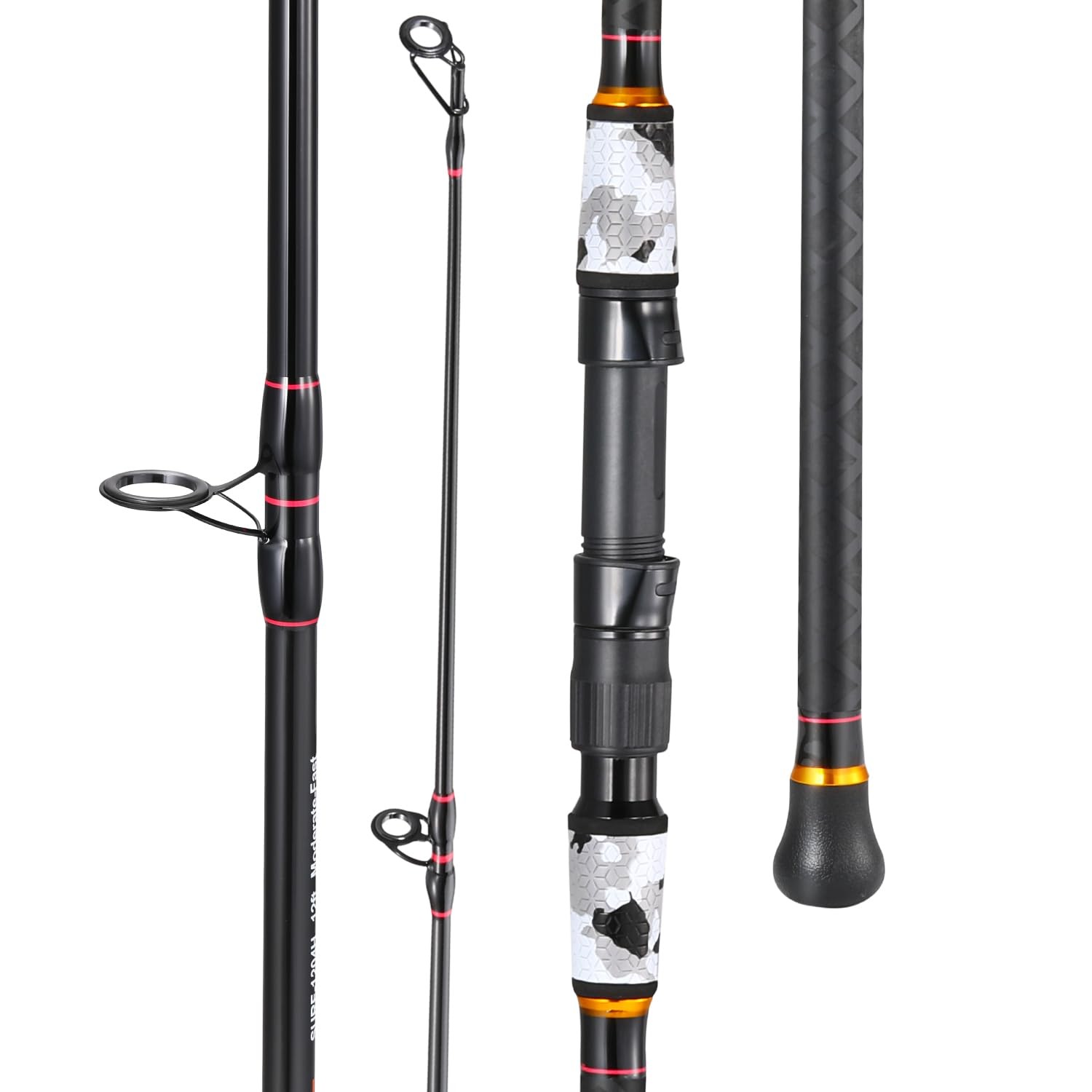 Sougayilang Surf Fishing Rod Portable Travel MH/H Surf Spinning Rod 4 Piece Carb