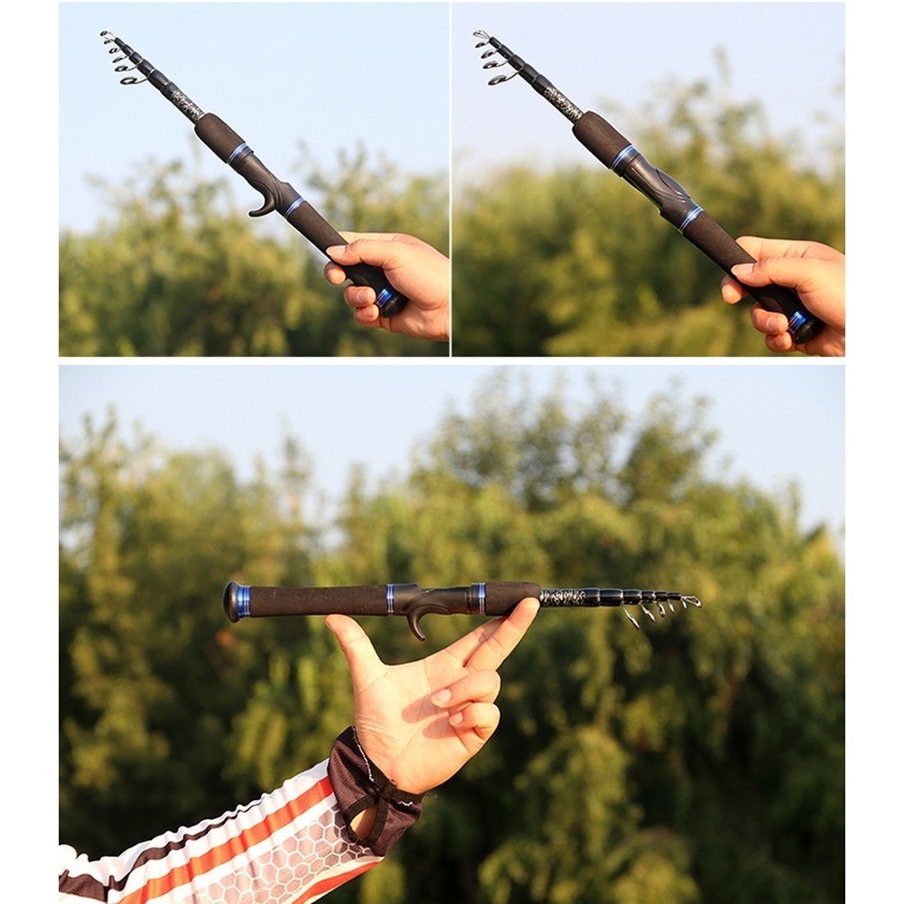 Carbon Telescopic Lure Rod 35cm ML Action Portable for River Lake Reservoir