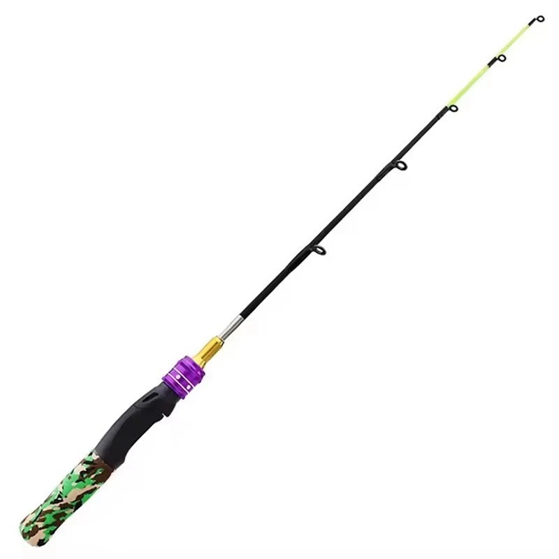 Ice Fishing Rod Carbon Spinning Pole Adult Winter EVA Handle 61cm 2 Piece