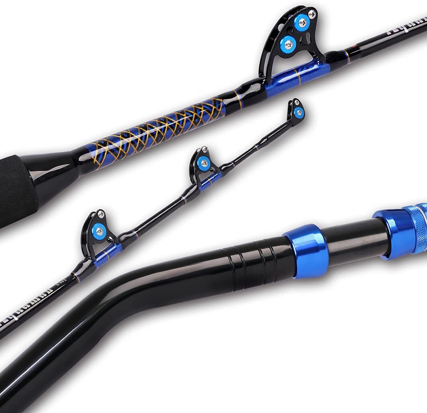 Saltwater Offshore Trolling Rod Conventional Boat Carbon Fiberglass Fishing Pole