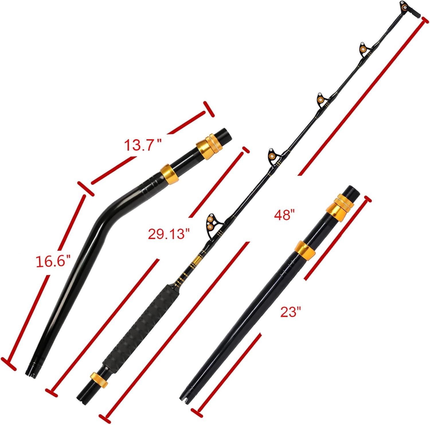 Bent Butt Fishing Rod 2-Piece Saltwater Offshore Trolling Rod Big Game Roller