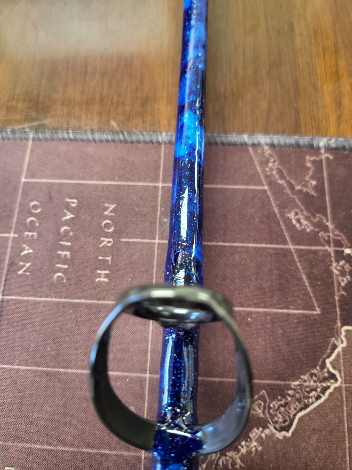 Custom Fishing Rod with Real Alligator Skin Grips and Awesome Paint Job