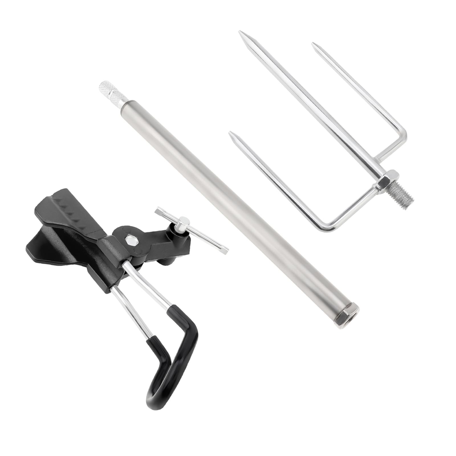 Rod Holders for Bank, Ground & Beach Fishing – 360 Degree Small, Black