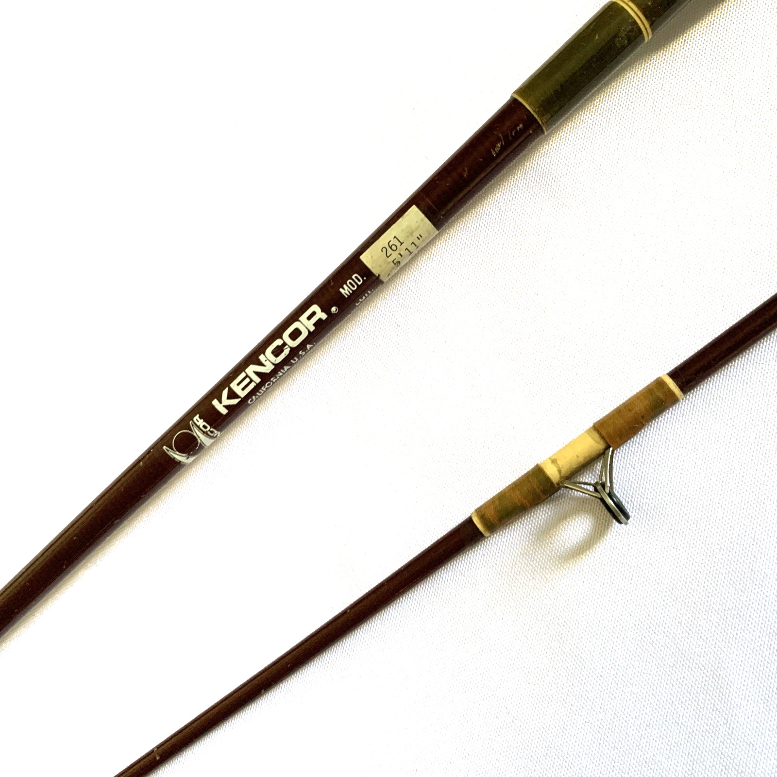 Kencor 261 Tenlew Magnaglas 5’11” Two Sections 6-20Lb Casting Fishing Rod USA