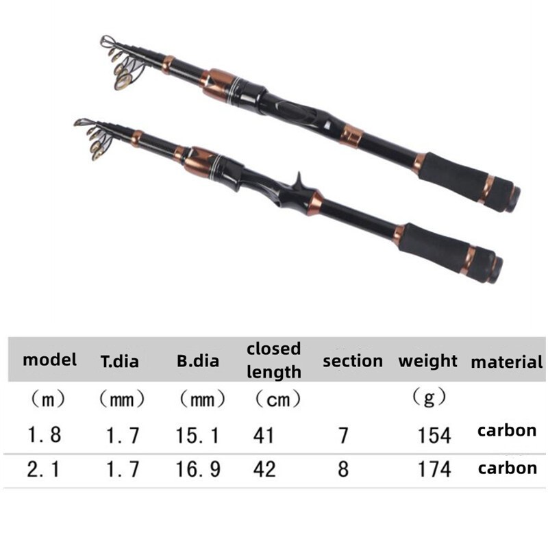 Spinning Hand Sea Rod Carbon Fiber Telescopic Fishing Rod Spinning Casting Rods