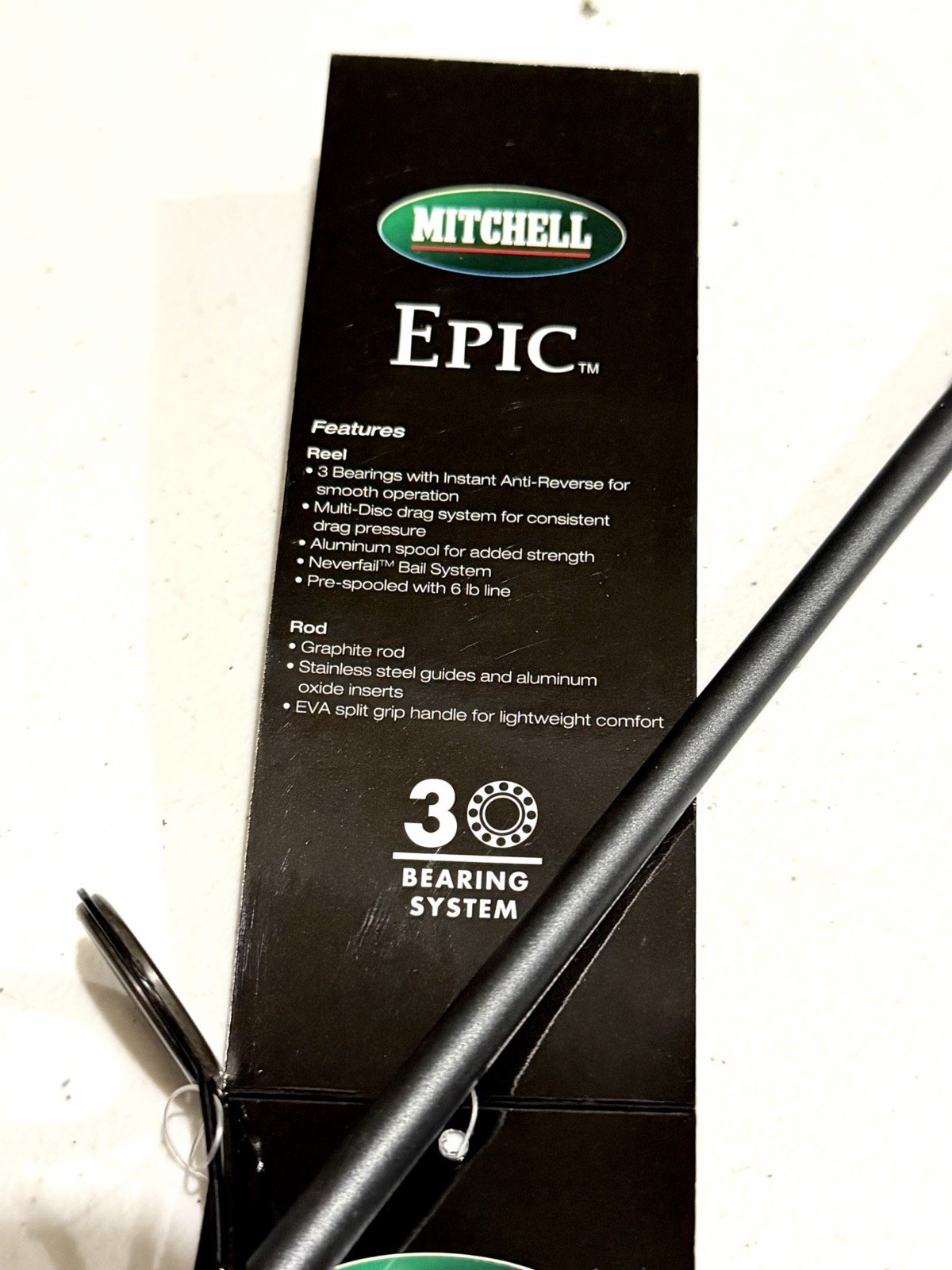 NEW Mitchell Epic Spinning Fishing Pole 6’6” 2-Pc Medium Rod