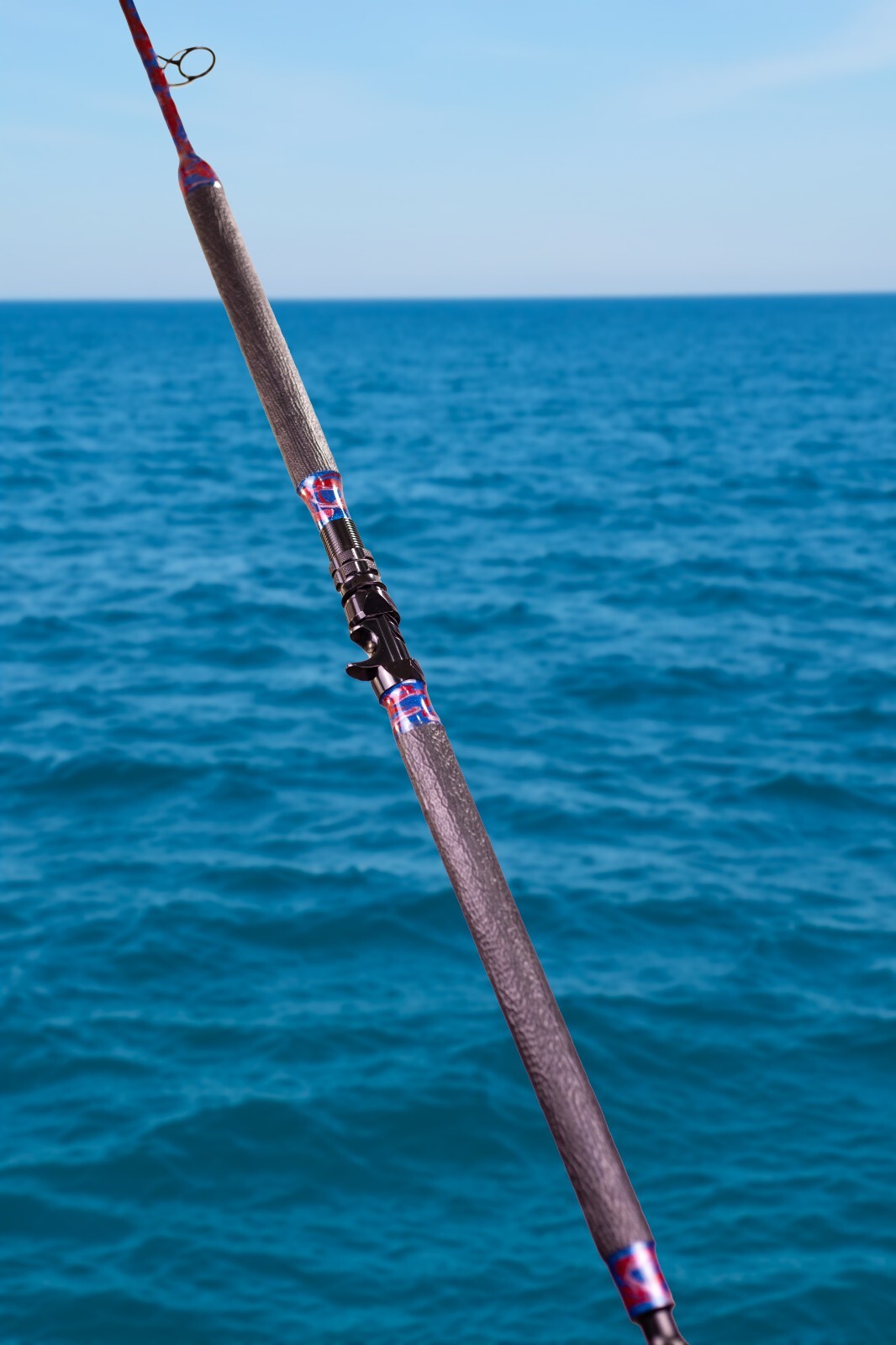 Custom Fishing Rod with Real Shark Skin Grips and Awesome Paint Job