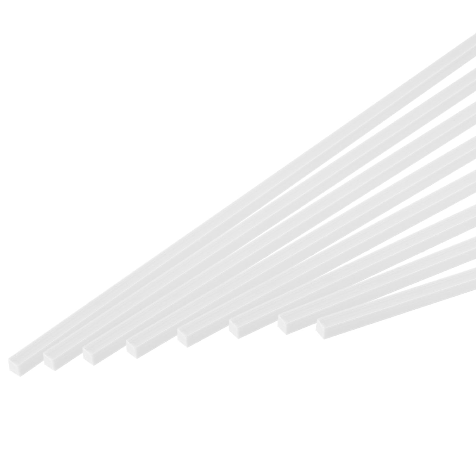 10 PCS ABS Plastic Square Rods, 1/4 x 10, White Solid Bar, DIY Model Making