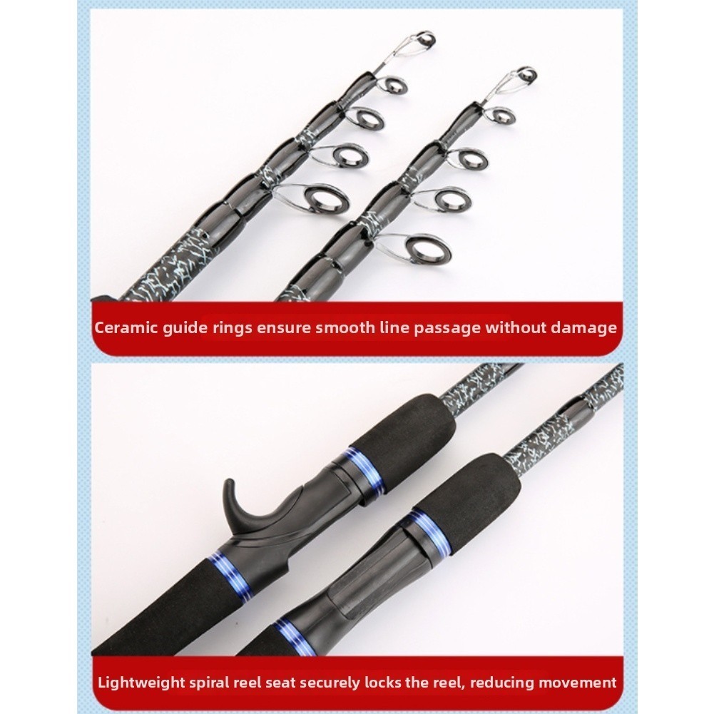 Carbon Telescopic Lure Rod 35cm ML Action Portable for River Lake Reservoir
