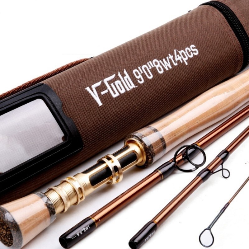 V-Gold Fly Fishing Rod 4/5/6/8WT 9FT Fast Action IM12 Carbon Top Grade